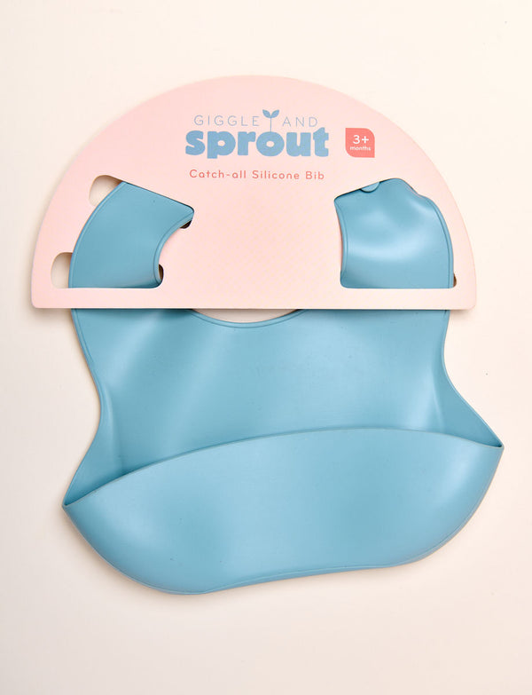 Giggle & Sprout Blue Silicone Bib