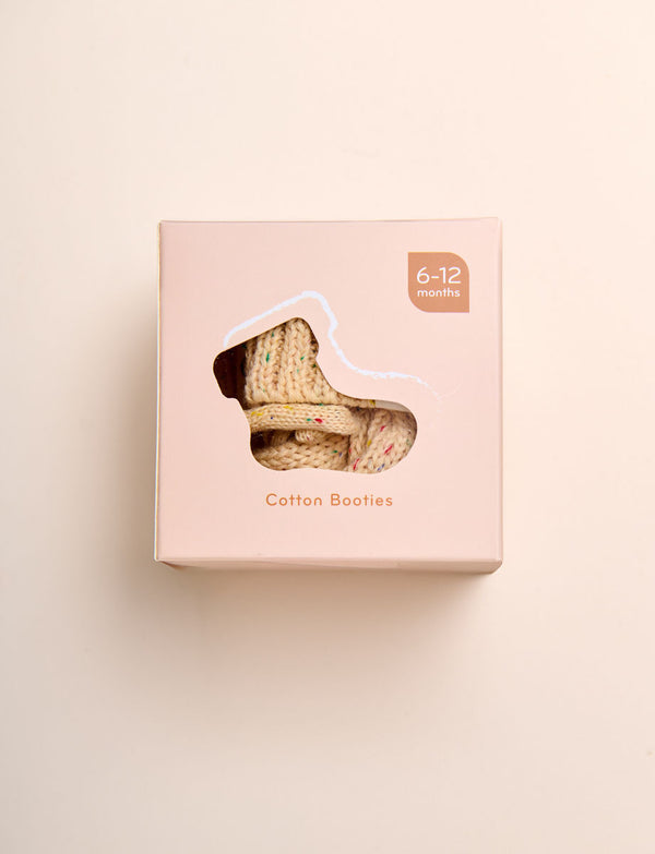 Giggle & Sprout Cream Speckled Booties