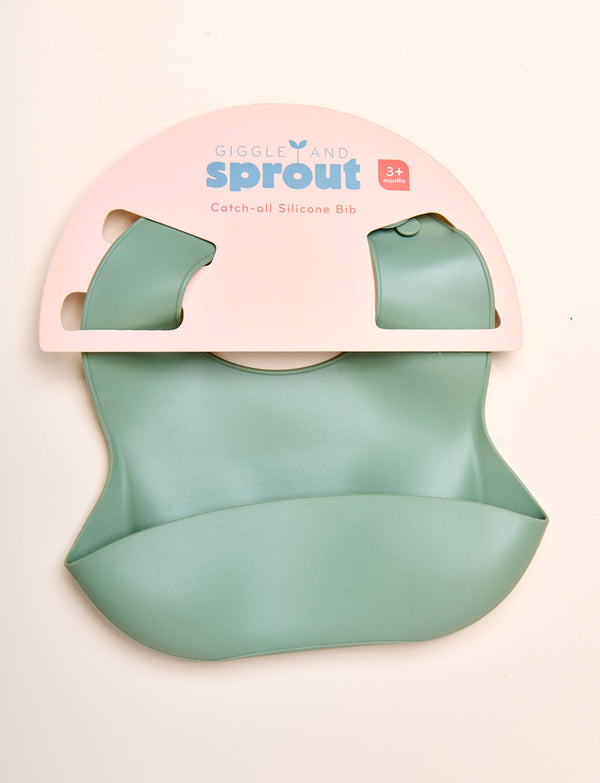 Giggle & Sprout Green Silicone Bib