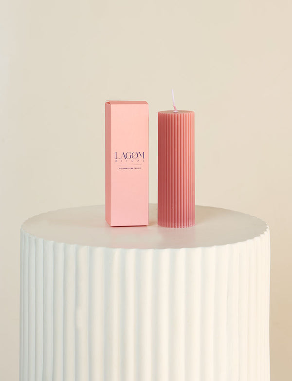 Lagom Wide Pillar Candle - Pink