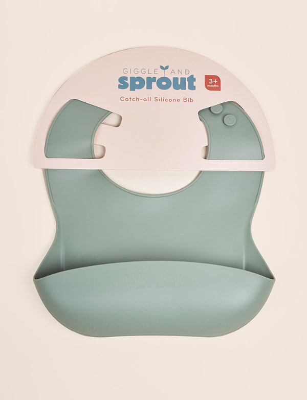 Giggle & Sprout Green Silicone Bib
