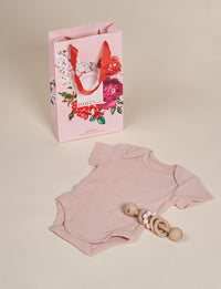 Giggle & Sprout Pink Wooden Rattle