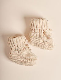 Giggle & Sprout Cream Speckled Booties