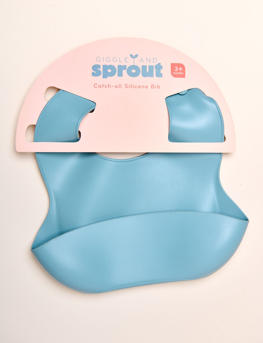 Giggle & Sprout Blue Silicone Bib