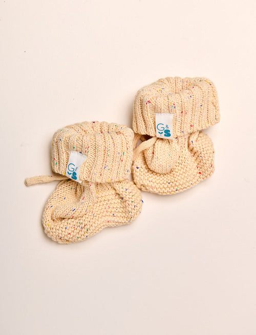 Giggle & Sprout Cream Speckled Booties