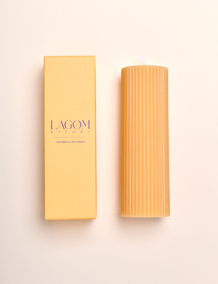 LAGOM Wide Pillar Candle - Caramel