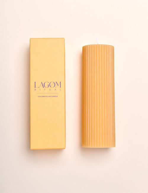 LAGOM Wide Pillar Candle - Caramel