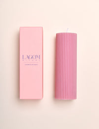 Lagom Wide Pillar Candle - Pink