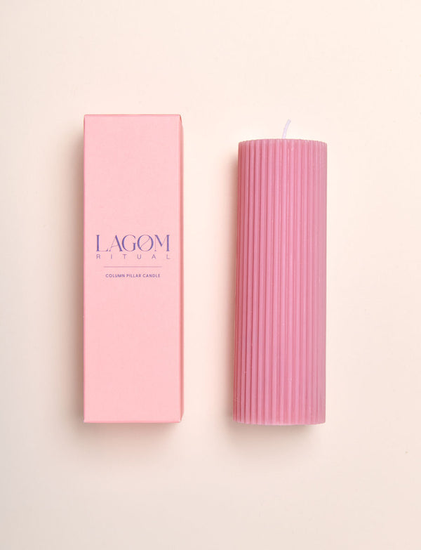 Lagom Wide Pillar Candle - Pink