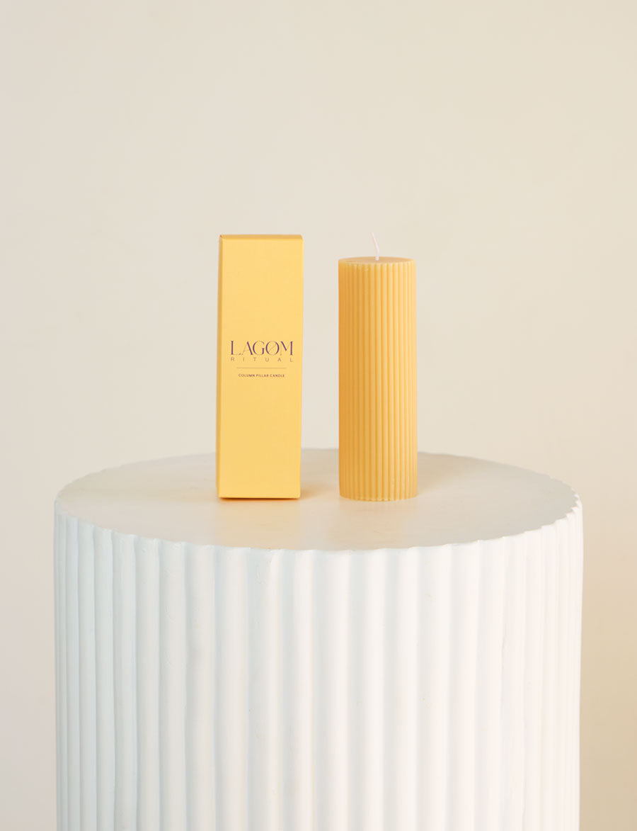 LAGOM Wide Pillar Candle - Caramel