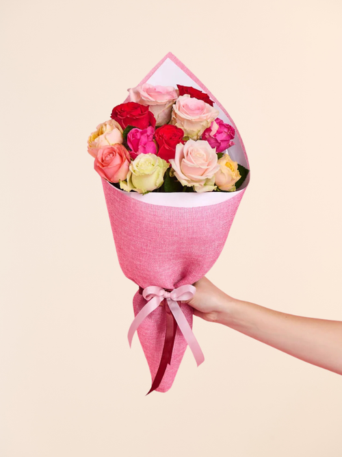 A Dozen Mixed Roses