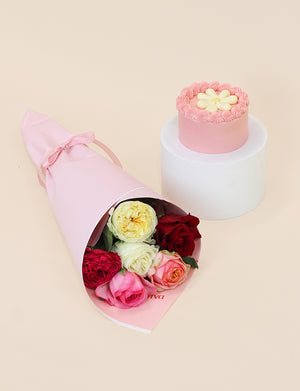 Sweet Bakes Bundle with Mixed Roses