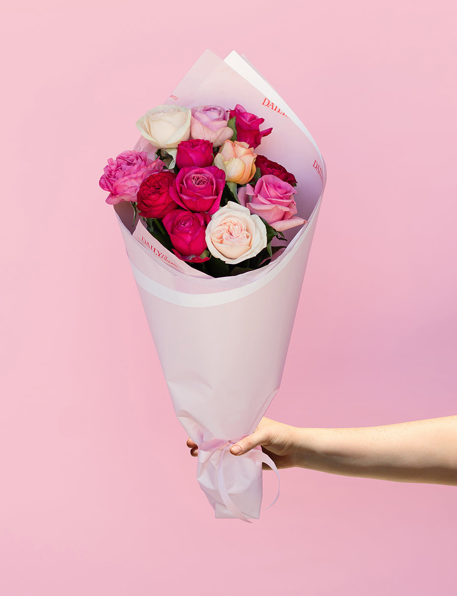 A Dozen Mixed Roses | Daily Blooms - Same Day Flower Delivery