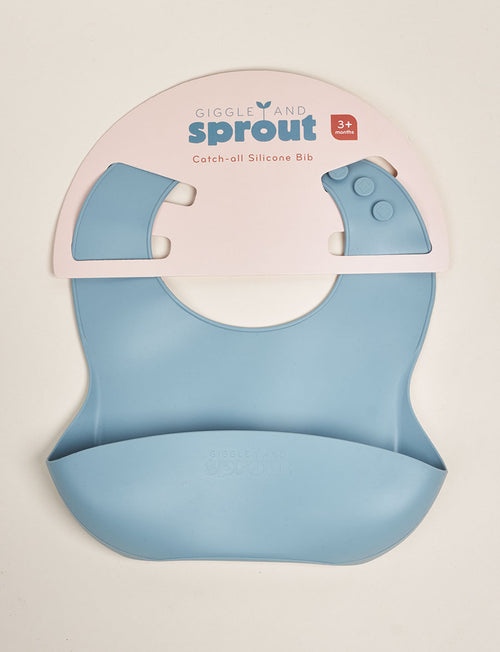 Giggle & Sprout Blue Silicone Bib