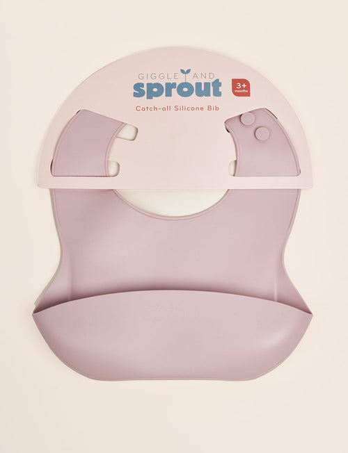 Giggle & Sprout Pink Silicone Bib