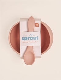 Giggle & Sprout Silicone Bowl & Spoon - Orange