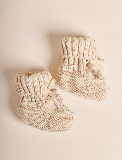 Giggle & Sprout Cream Speckled Booties